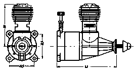 BSB .049 engine 2-view drawing